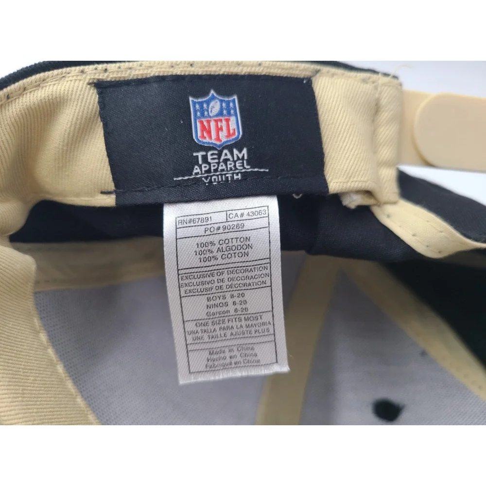 Youth New Orleans‎ Saints NFL Team Apparel Snapback Hat Cap NFL Football Black